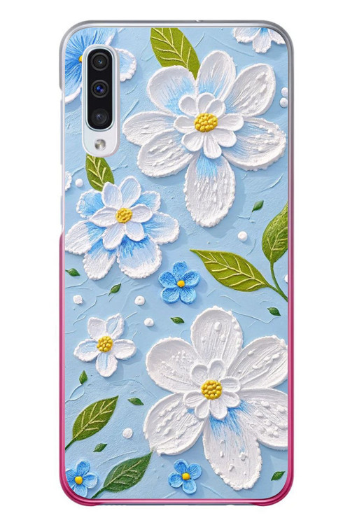 Samsung Galaxy A50 Uyumlu Mavi Papatyalar Baskılı Silikon Kılıf
