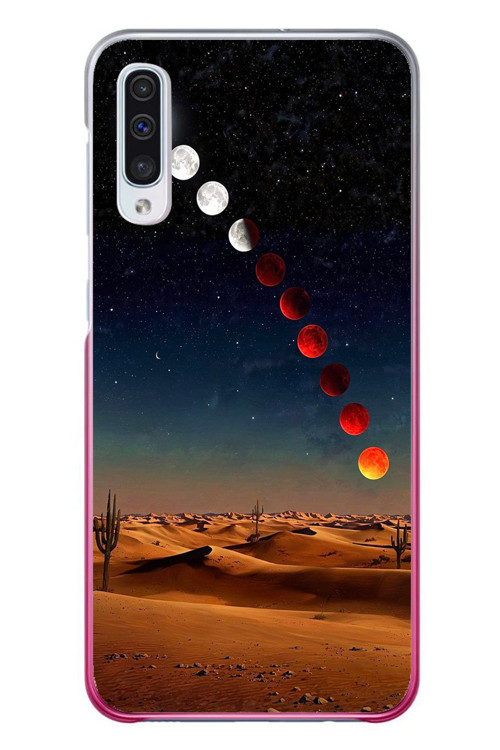 Samsung Galaxy A50 Uyumlu Ayın Geçişi Baskılı Silikon Kılıf
