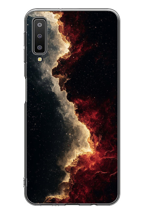 Samsung Galaxy A7 2018 Uyumlu Uzay Boşluğu Baskılı Silikon Kılıf