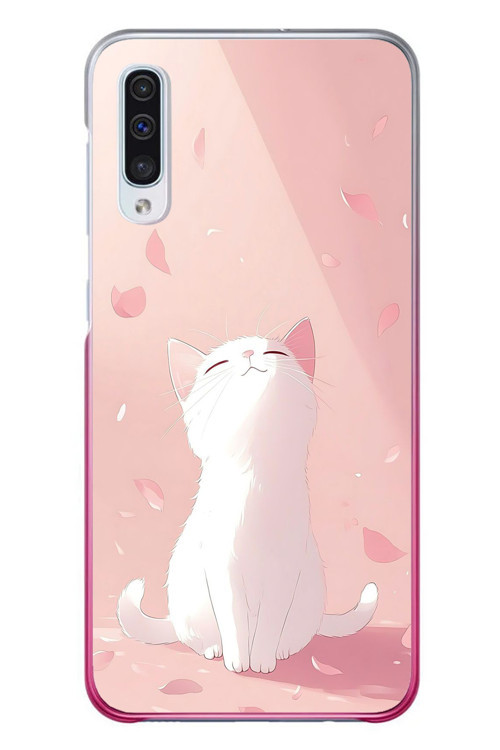Samsung Galaxy A50 Uyumlu Minnoş Kedi Baskılı Silikon Kılıf