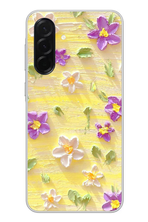 Samsung Galaxy A36 Uyumlu Mor Papatyalar Baskılı Silikon Kılıf