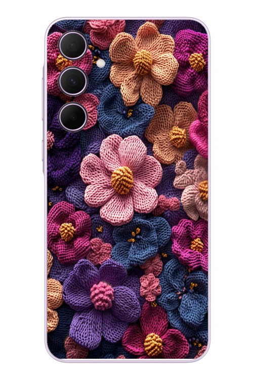 Samsung Galaxy A35 Uyumlu Çiçek Örgüsü Baskılı Silikon Kılıf