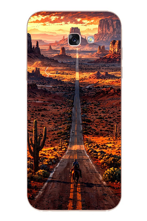 Samsung Galaxy A7 (2017) Uyumlu Kovboy Yolda Baskılı Silikon Kılıf