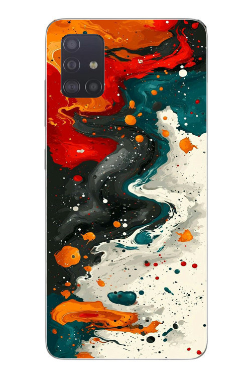 Samsung Galaxy A51 Uyumlu Boya Karışımı Baskılı Silikon Kılıf