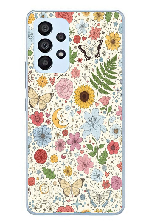 Samsung Galaxy A53 Uyumlu Bitkilerin Ahengi Baskılı Silikon Kılıf