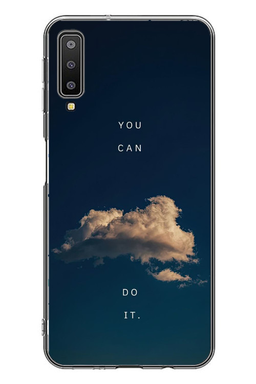 Samsung Galaxy A7 2018 Uyumlu You Can Do İt Baskılı Silikon Kılıf