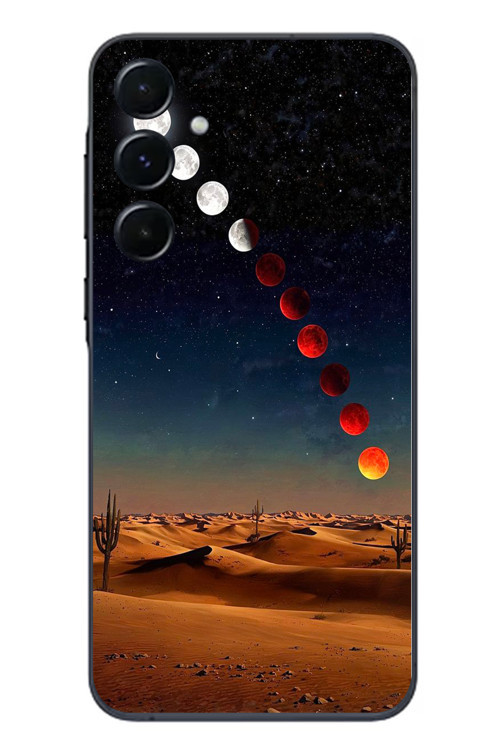Samsung Galaxy A55 Uyumlu Ayın Geçişi Baskılı Silikon Kılıf