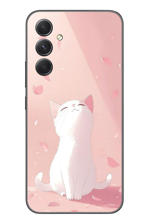 Samsung Galaxy A54 Uyumlu Minnoş Kedi Baskılı Silikon Kılıf