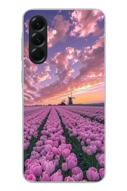 Samsung Galaxy A56 Uyumlu Lale Bahçesi Baskılı Silikon Kılıf