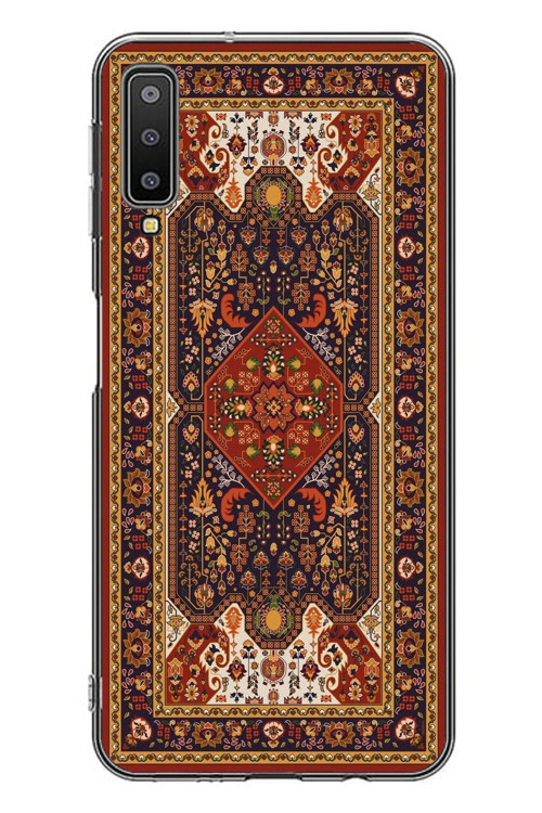 Samsung Galaxy A7 2018 Uyumlu Anadolu Motif Halısı Baskılı Silikon Kılıf