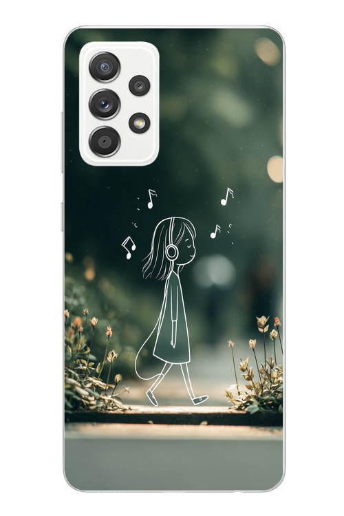 Samsung Galaxy A52 Uyumlu Neon Kız Çocugu Baskılı Silikon Kılıf
