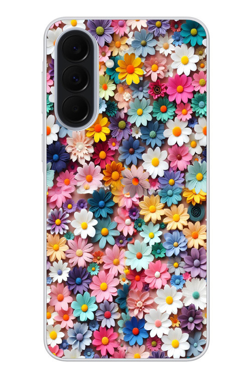 Samsung Galaxy A37 Uyumlu Pastel Çiçekler Baskılı Silikon Kılıf