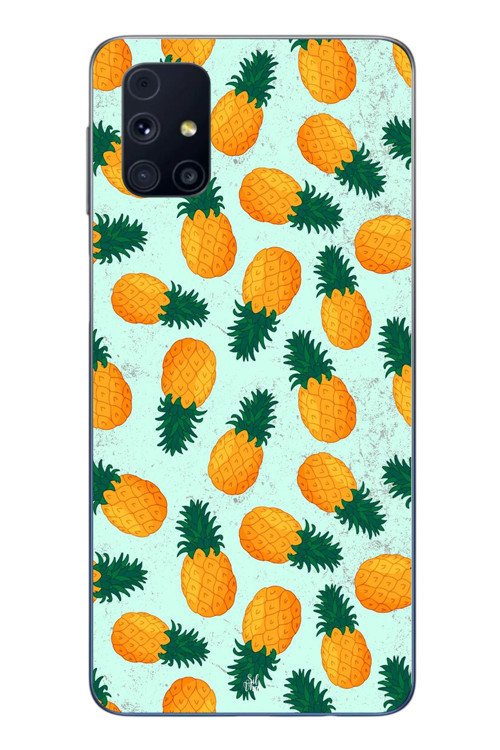 Samsung Galaxy M31s Uyumlu Ananaslar Baskılı Silikon Kılıf