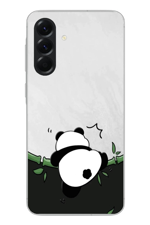Samsung Galaxy A56 Uyumlu Bambuya Çıkan Panda Baskılı Silikon Kılıf