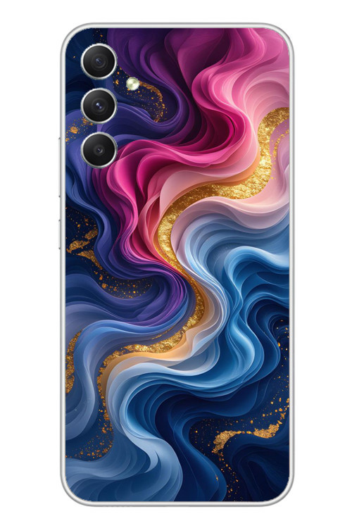 Samsung Galaxy A34 Uyumlu Renk Katranı Baskılı Silikon Kılıf