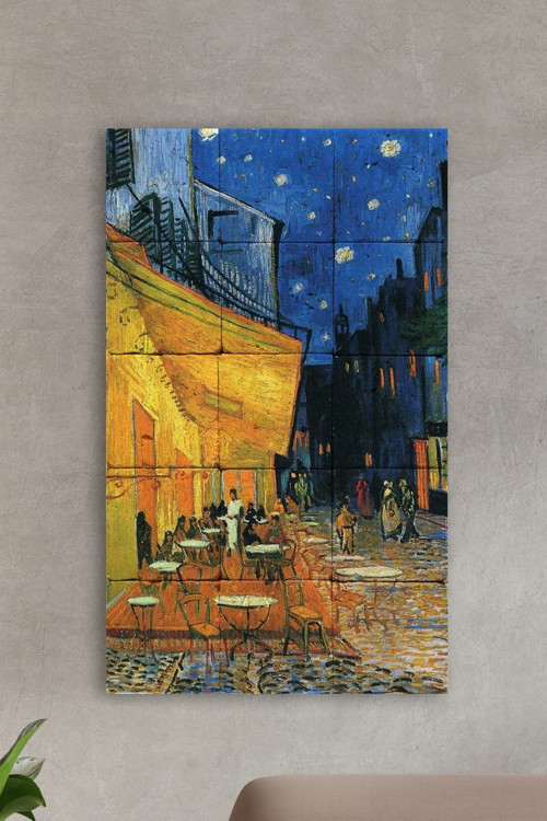 Doğal Taş Tablo - Van Gogh Eseri Tablo - Duvar Dekoru 30x50cm