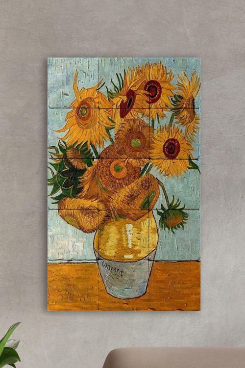 Doğal Taş Tablo - Van Gogh Eseri Tablo- Duvar Dekoru 30x50cm
