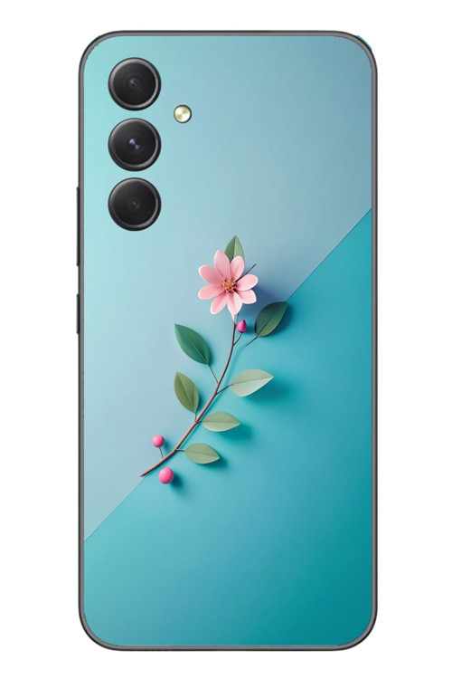 Samsung Galaxy A54 Uyumlu Çiçeğin Pembesi Baskılı Silikon Kılıf