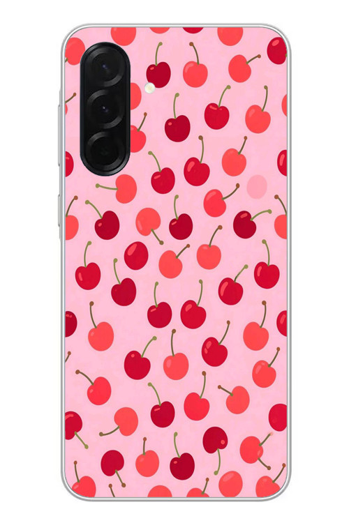 Samsung Galaxy A36 Uyumlu Pembe Kirazlar Baskılı Silikon Kılıf