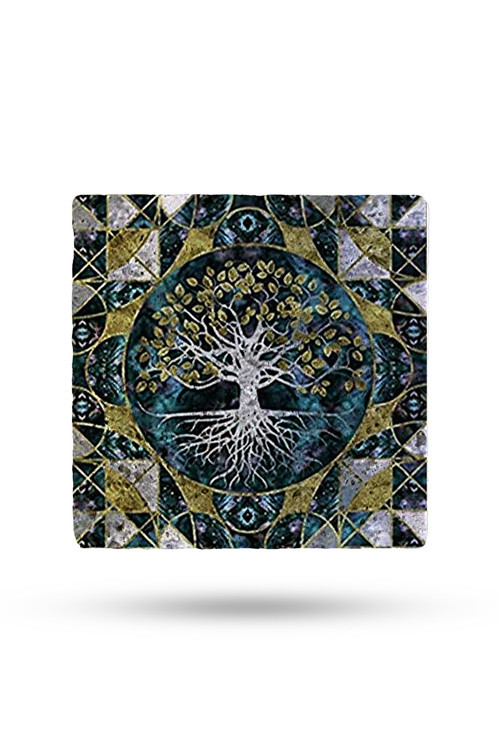 Doğal Taş Nihale 20x20cm Hayat Ağacı Baskılı Doğal Taş Nihale -295
