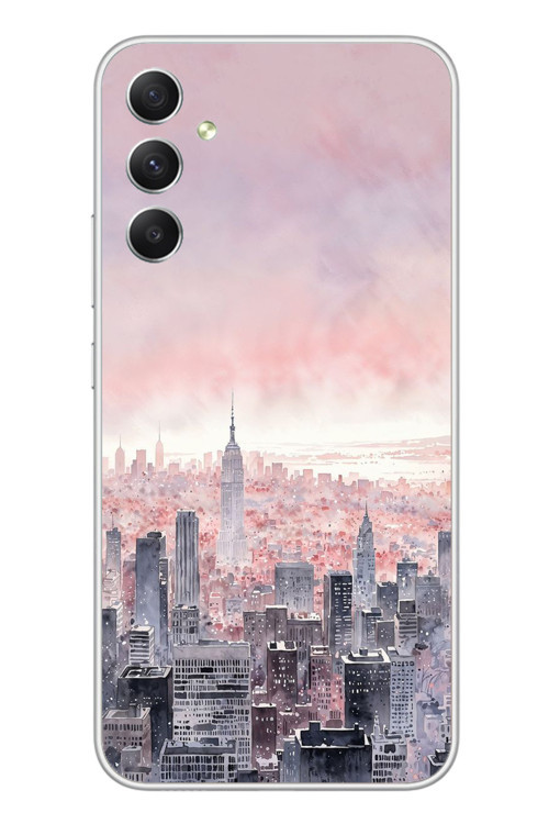 Samsung Galaxy A34 Uyumlu Gökdelenler Baskılı Silikon Kılıf
