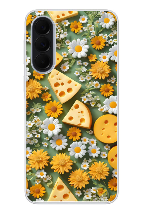 Samsung Galaxy A37 Uyumlu Peynirler Baskılı Silikon Kılıf