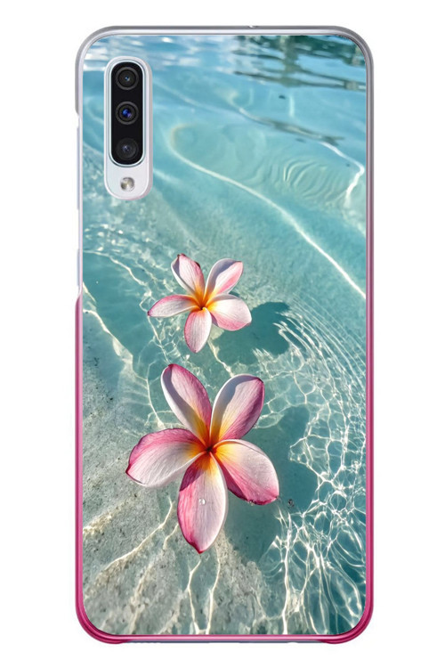 Samsung Galaxy A50 Uyumlu Denizde Çiçekler Baskılı Silikon Kılıf