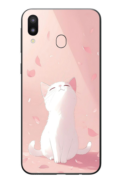 Samsung Galaxy M20 Uyumlu Minnoş Kedi Baskılı Silikon Kılıf