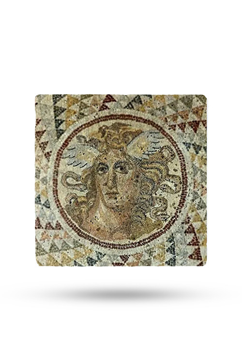 Doğal Taş Nihale 20x20cm Mozaik Baskılı Çaydanlık Altlığı-tencere Tava Altlığı