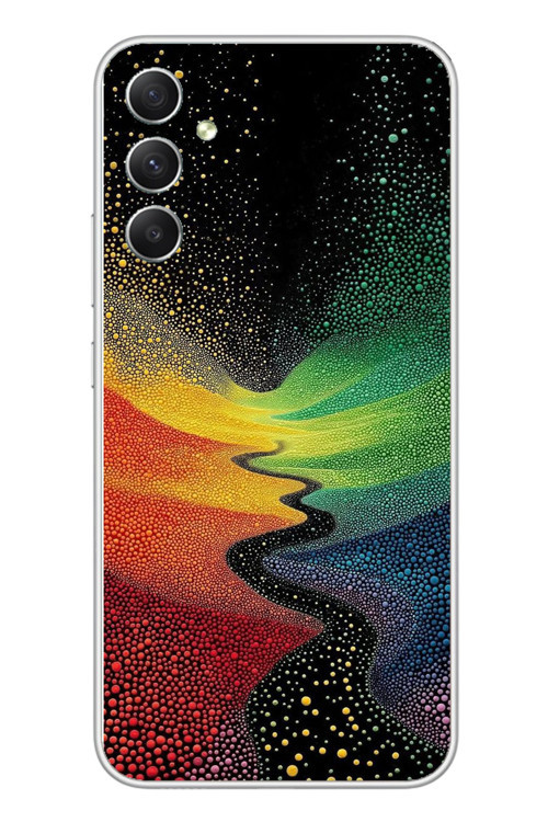 Samsung Galaxy A34 Uyumlu Renkli Yollar Baskılı Silikon Kılıf