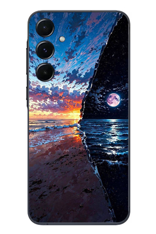 Samsung Galaxy A55 Uyumlu Deniz Günbatımı Baskılı Silikon Kılıf