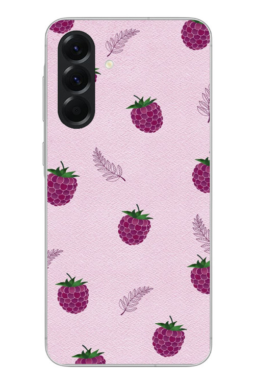 Samsung Galaxy A56 Uyumlu Çilekler Pembesi Baskılı Silikon Kılıf