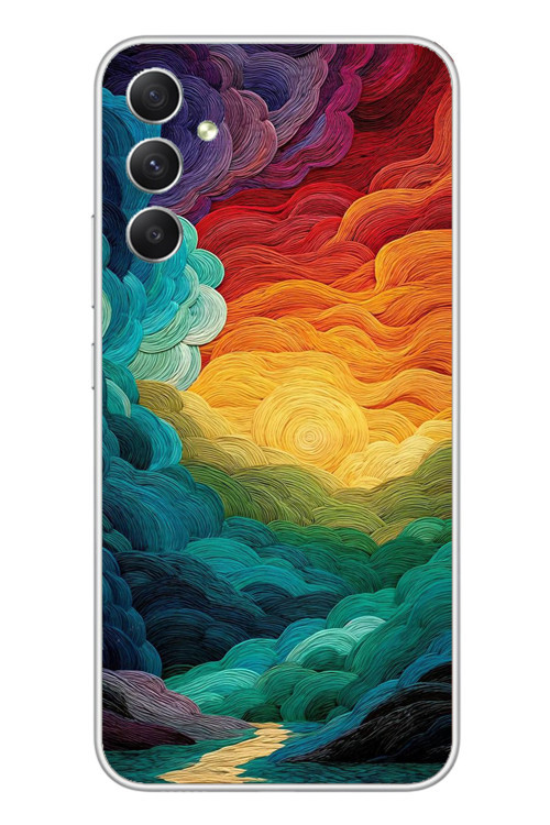 Samsung Galaxy A34 Uyumlu Gün Doğumu ve Batımı Baskılı Silikon Kılıf