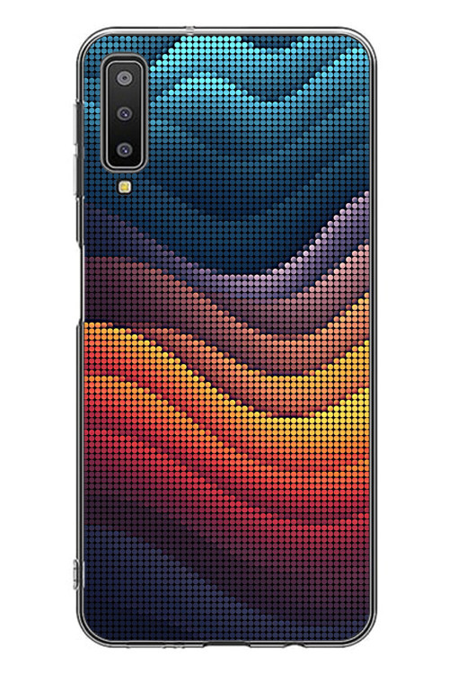 Samsung Galaxy A7 2018 Uyumlu Noktalı Renkler Baskılı Silikon Kılıf