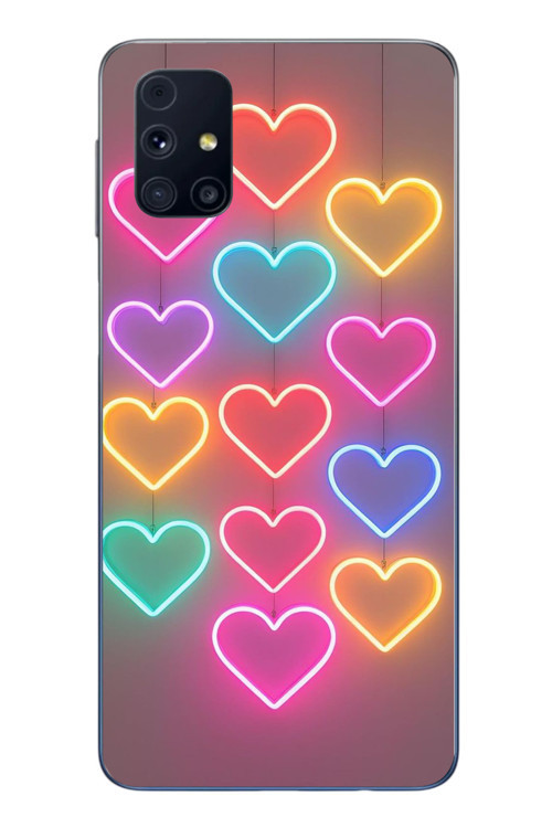 Samsung Galaxy M31s Uyumlu Neon Kalpler Baskılı Silikon Kılıf