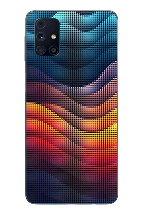 Samsung Galaxy M31s Uyumlu Noktalı Renkler Baskılı Silikon Kılıf