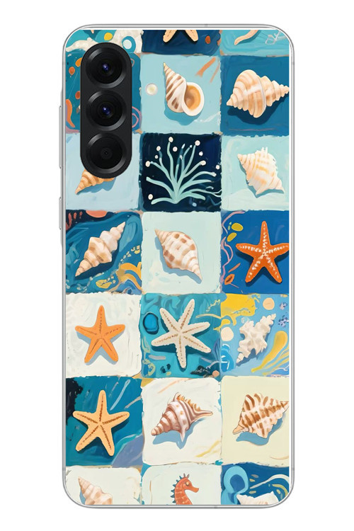 Samsung Galaxy A56 Uyumlu Deniz Kabukları Baskılı Silikon Kılıf