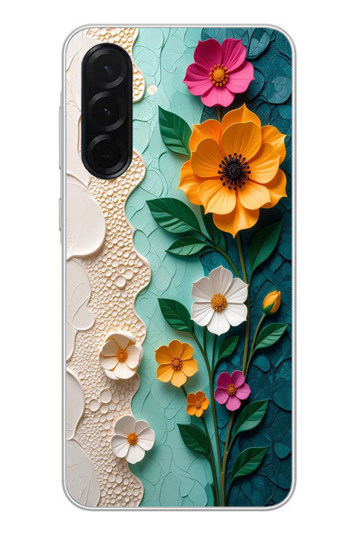 Samsung Galaxy A36 Uyumlu Güzel Modern Çiçekler Baskılı Silikon Kılıf