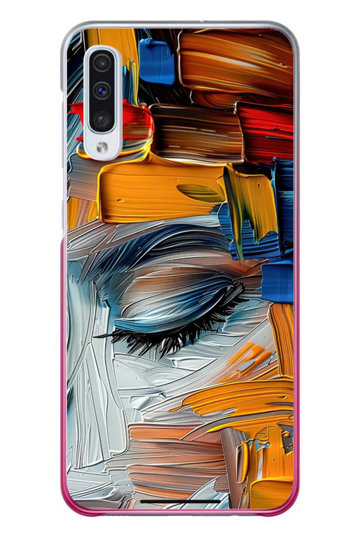 Samsung Galaxy A50 Uyumlu Göz Boyama Fırçaları Baskılı Silikon Kılıf