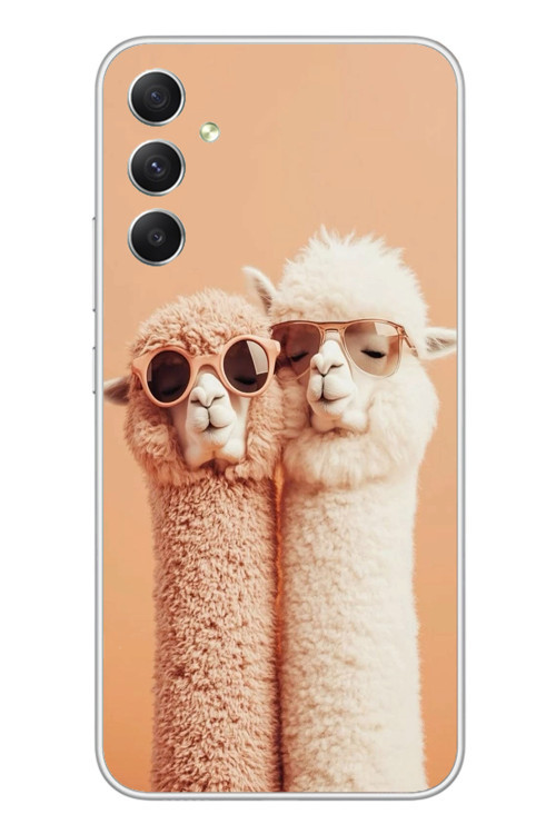 Samsung Galaxy A34 Uyumlu Sevgili Lamalar Baskılı Silikon Kılıf