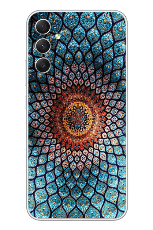 Samsung Galaxy A34 Uyumlu İran Dokuması Baskılı Silikon Kılıf