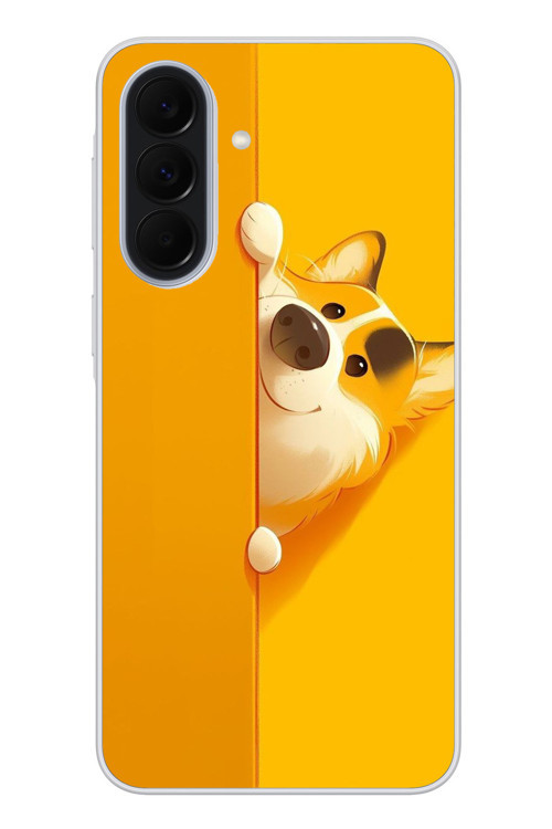 Samsung Galaxy A37 Uyumlu Sarı Köpek Baskılı Silikon Kılıf