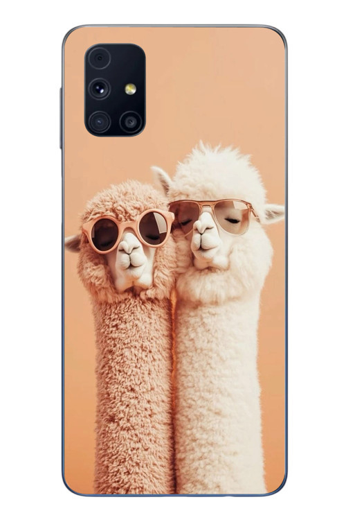 Samsung Galaxy M31s Uyumlu Sevgili Lamalar Baskılı Silikon Kılıf