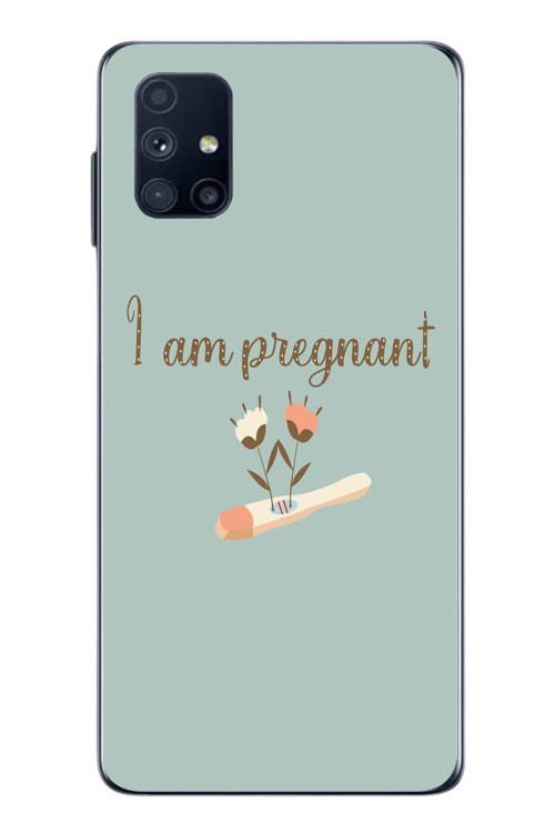 Samsung Galaxy M51 Uyumlu I'm Pregnant Baskılı Silikon Kılıf