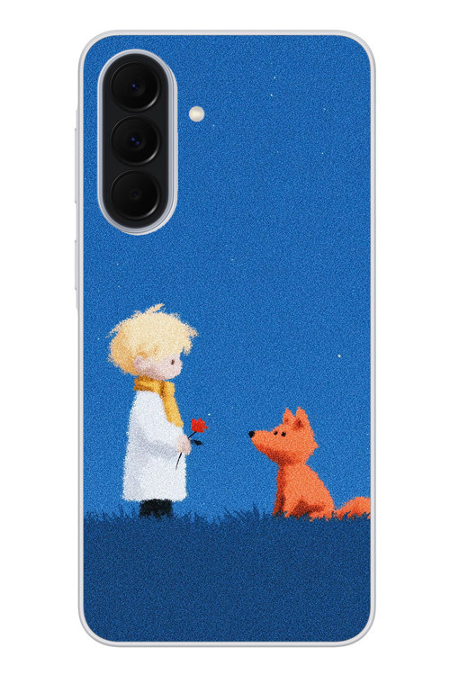 Samsung Galaxy A37 Uyumlu Sarışın Çocuk ve Köpek Baskılı Silikon Kılıf