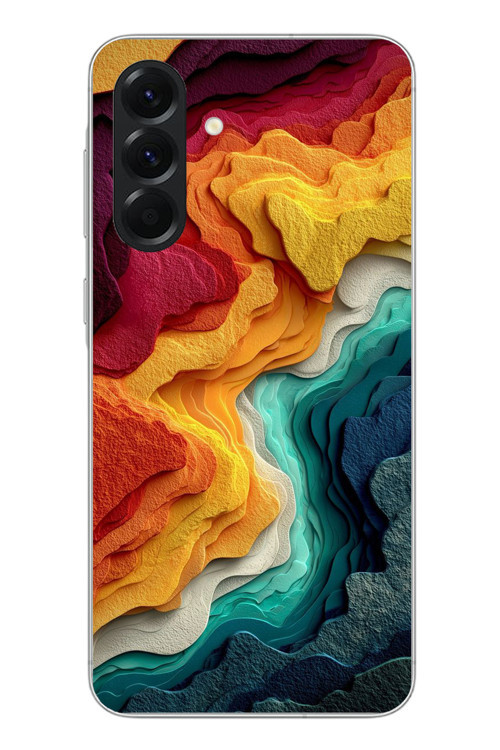 Samsung Galaxy A56 Uyumlu Renk Dalgaları Baskılı Silikon Kılıf
