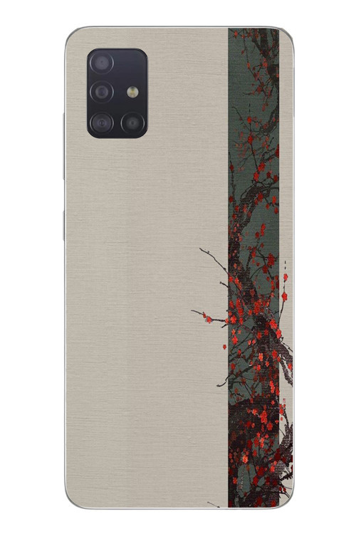 Samsung Galaxy A51 Uyumlu Sade Sonbahar Sarmaşık Baskılı Silikon Kılıf
