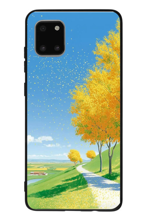 Samsung Galaxy Note 10 Lite Uyumlu Sarı Sonbahar Ağacı Baskılı Silikon Kılıf
