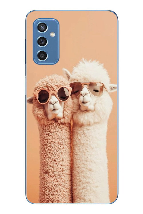 Samsung Galaxy M52 Uyumlu Sevgili Lamalar Baskılı Silikon Kılıf