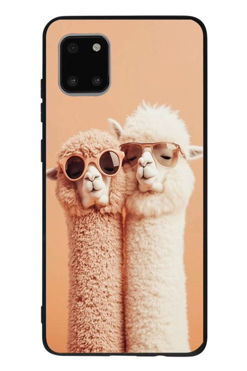 Samsung Galaxy Note 10 Lite Uyumlu Sevgili Lamalar Baskılı Silikon Kılıf